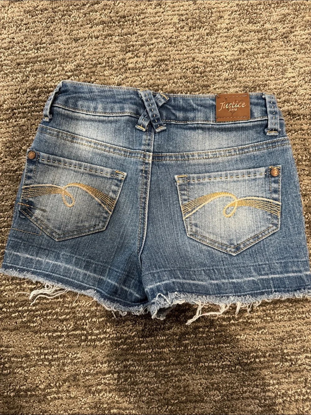 Justice Denim Cutoff Shorts in Faded Blue
